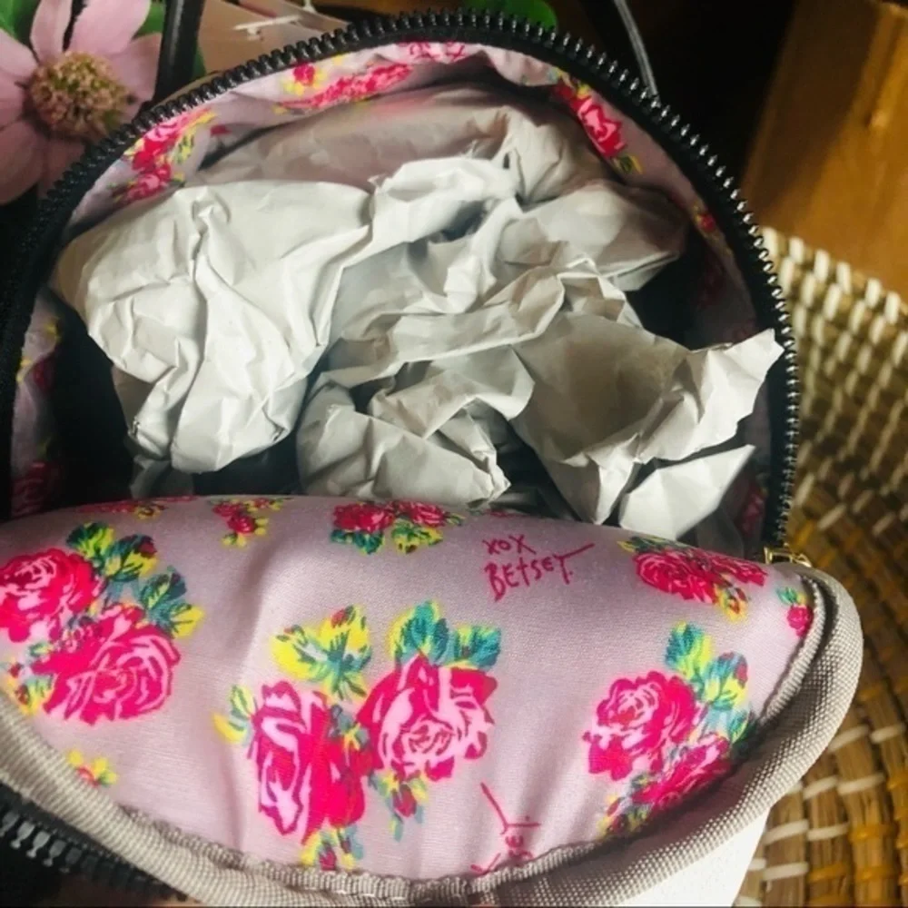 Betsey Johnson Floral Puppy Dog Mini Backpack NWT